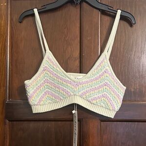 For Love & Lemons Pastel Chevron Knit Bralette